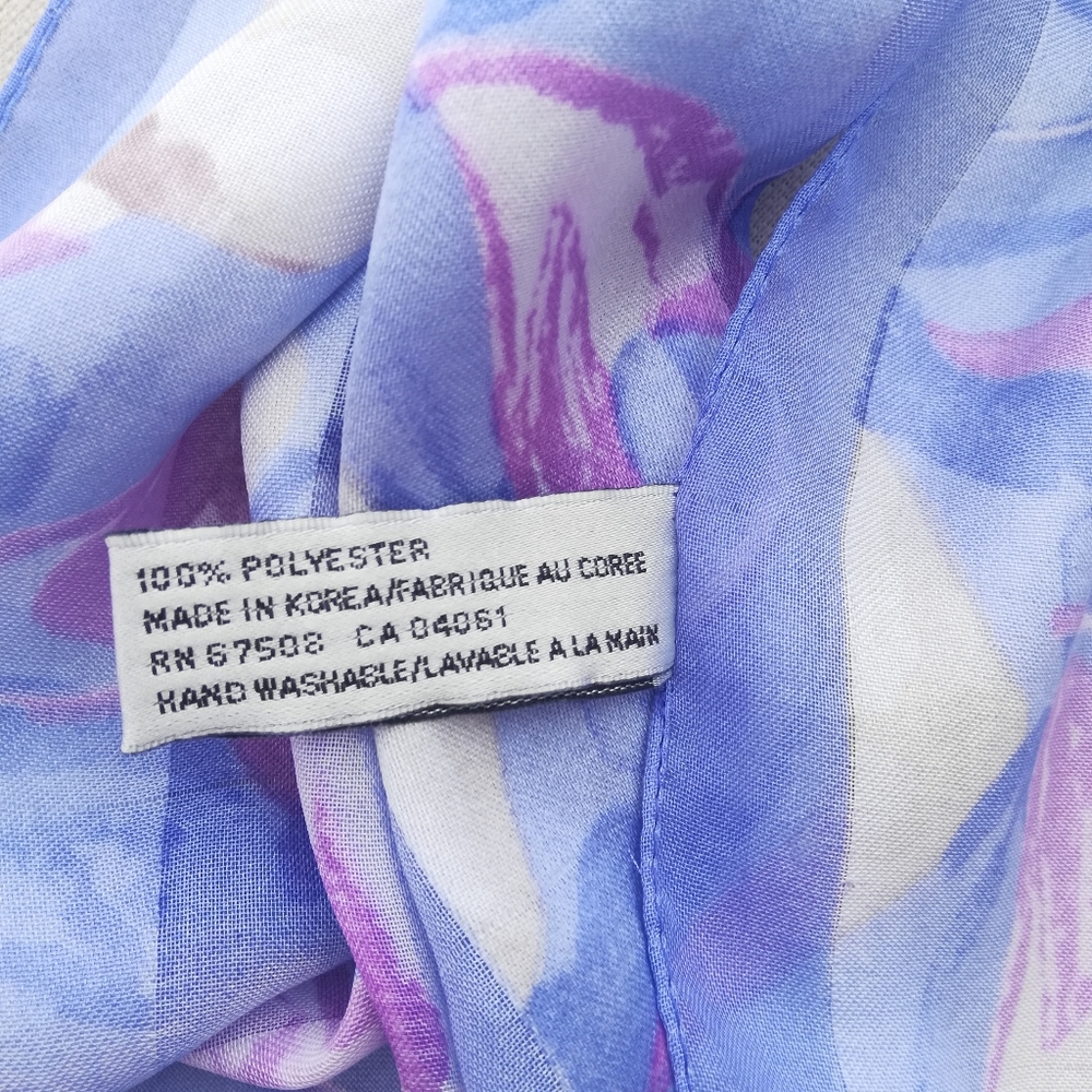 Vintage Sheer Blue Scarf - Picture 4 of 7